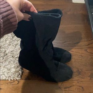 Women’s fall winter blk suede slouchy boots